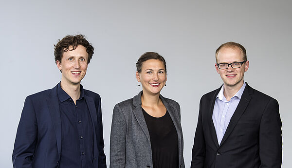 Das Gründerteam von IRUBIS: (v.l.n.r.) Lorenz Sykora, Anja Müller und Alexander Geißler.