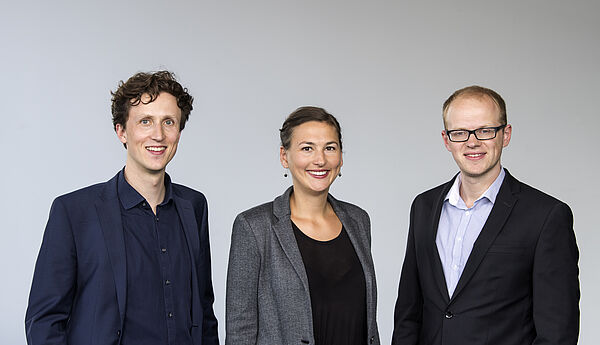 Das Gründerteam von IRUBIS: (v.l.n.r.) Lorenz Sykora, Anja Müller und Alexander Geißler.